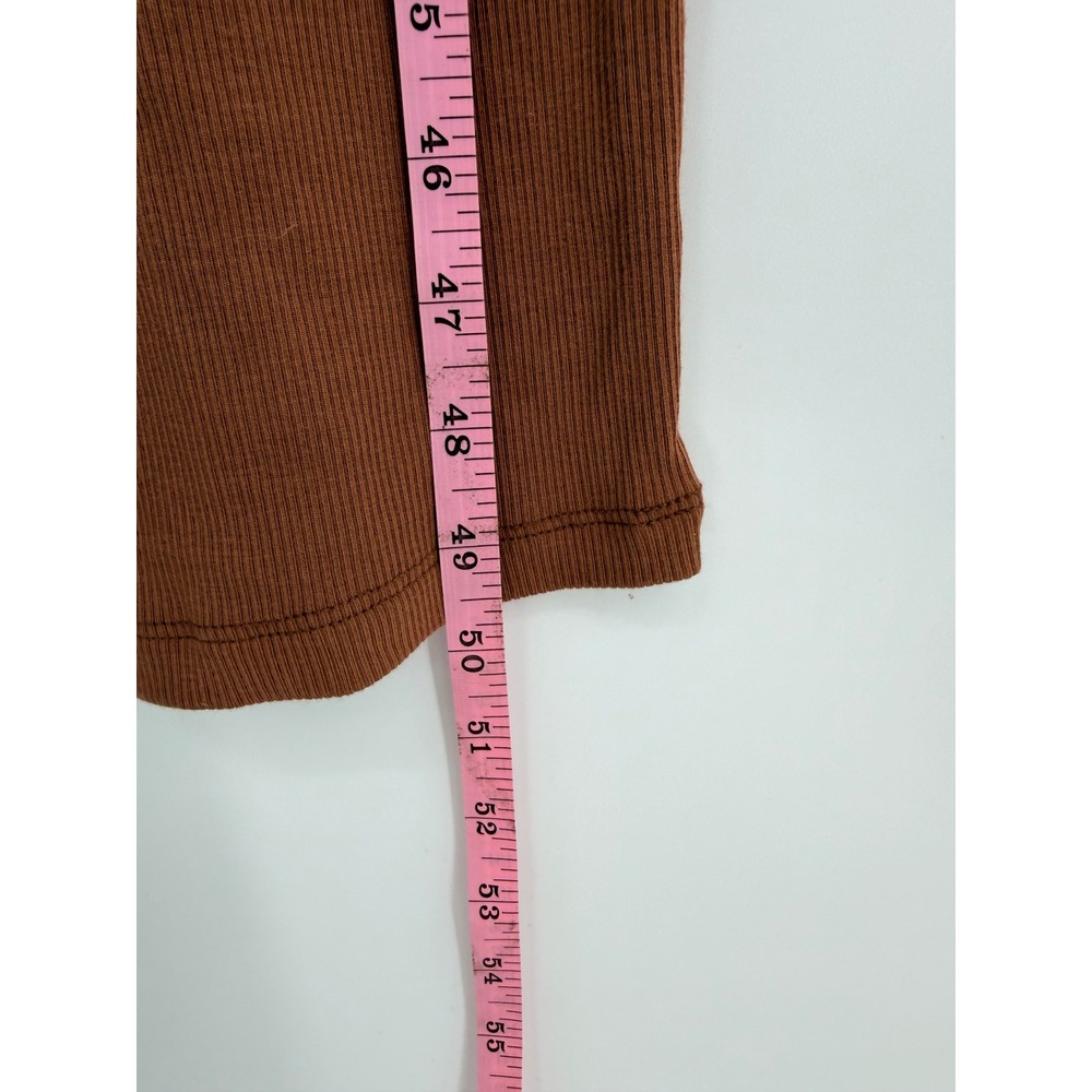 House of Harlow 1960 Maxi Dress S Brown Ribbed Turtleneck Sleeveless Minimalist - Picture 8 of 9